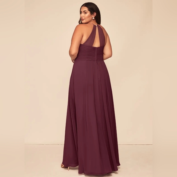 Azazie Ginger Bridesmaids Dress in Cabernet - Picture 5 of 17
